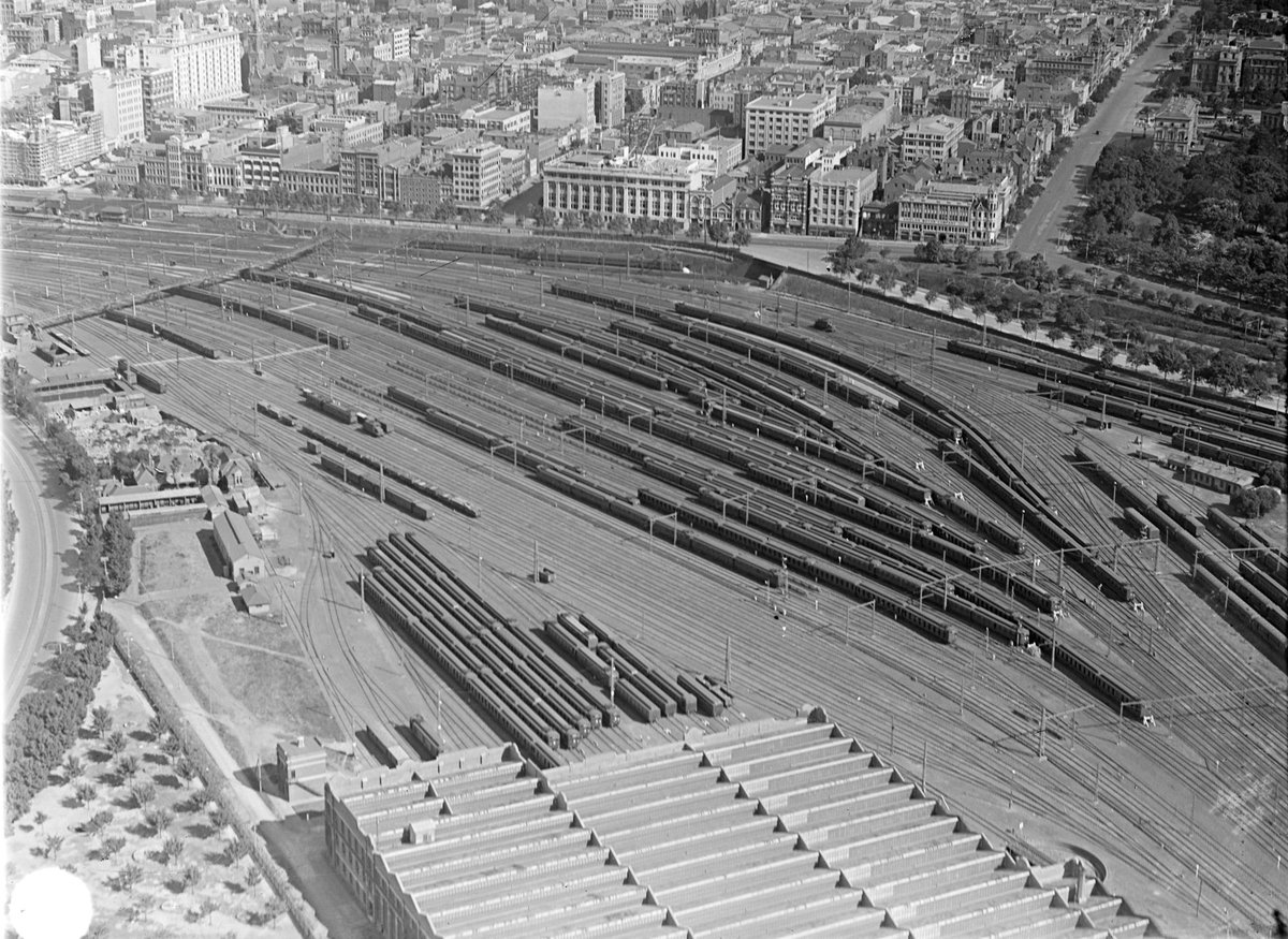 Jolimont Rail Yards, looking towards the City of Melbourne (1929)