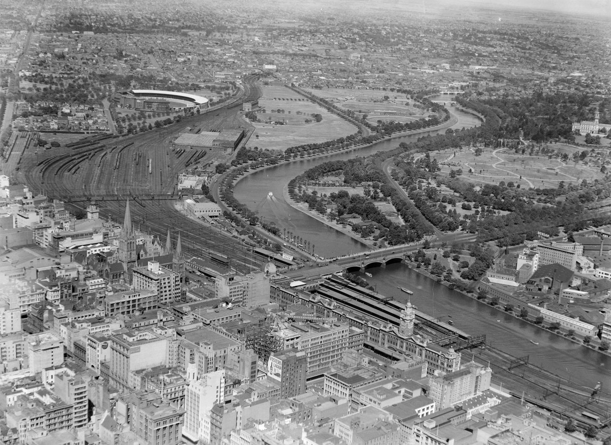 Aerial View of Melbourne, Jolimont (1945–54)