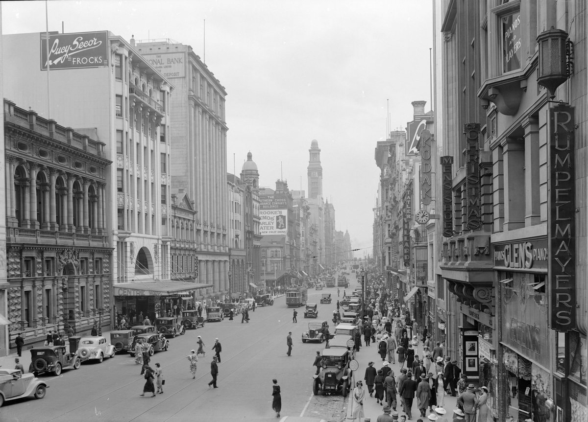 Collins Street looking west, Melbourne City (1945–54)