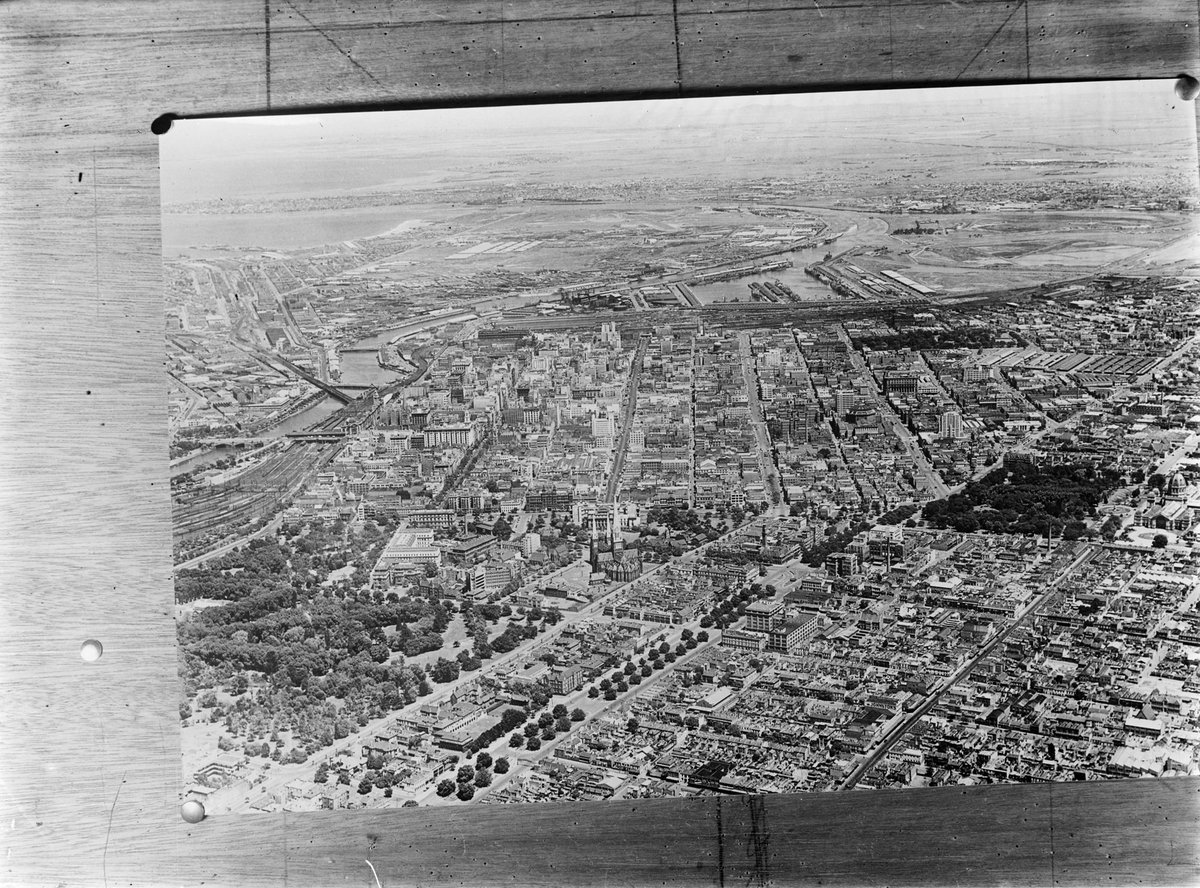 City of Melbourne looking south west to port area (c. 1945)