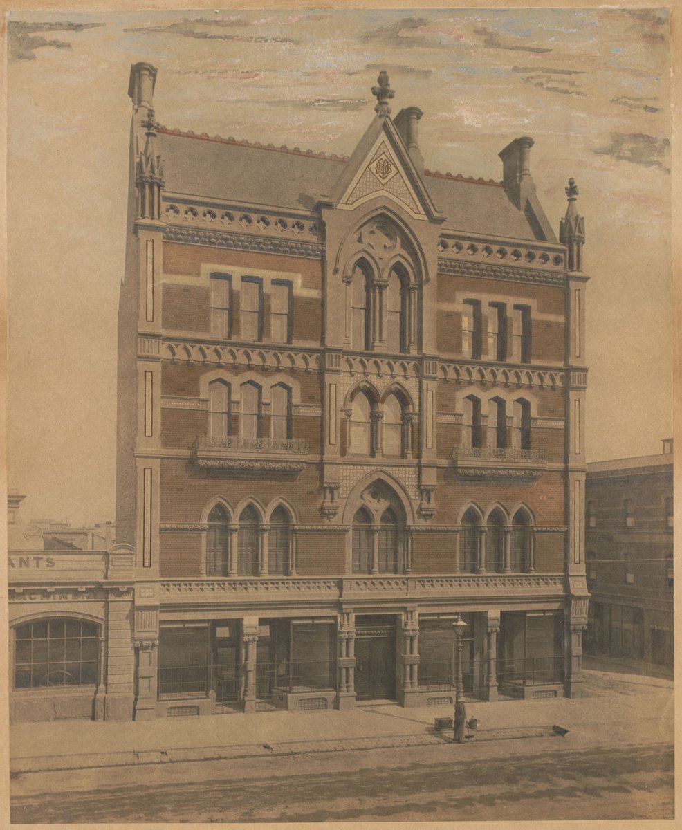 Melbourne Tramways building, Bourke Street, Melbourne City (c. 1885)