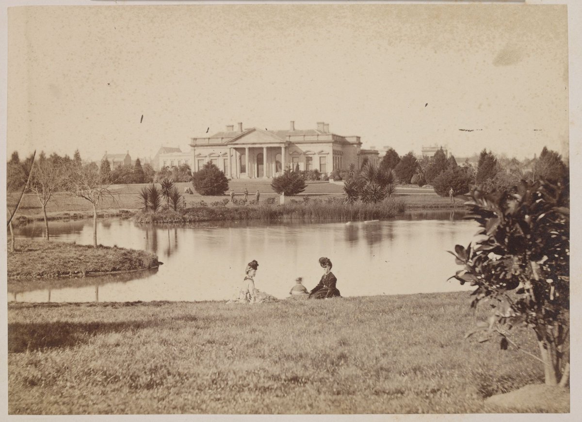 The Medical Hall and the University grounds Melbourne, Parkville (c. 1885)