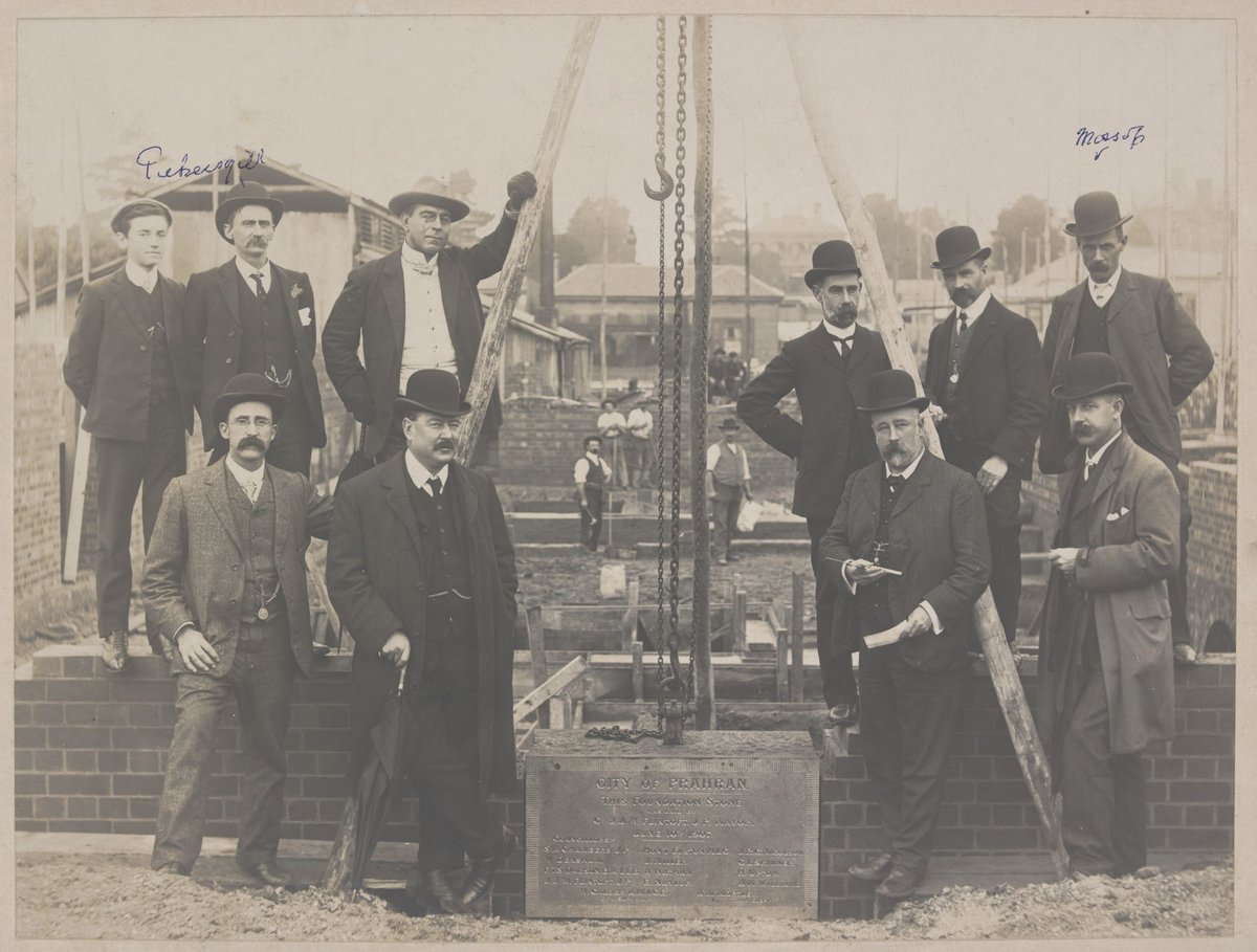 Laying foundation stone, Prahran (1907)