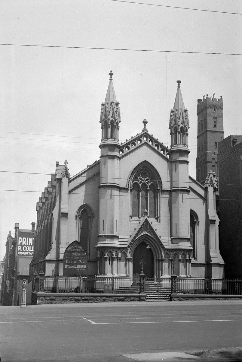 Swanston Street Church of Christ on the corner of Little Lonsdale Street (north side) and Swanston Street (west side), Melbourne City (1902–34)