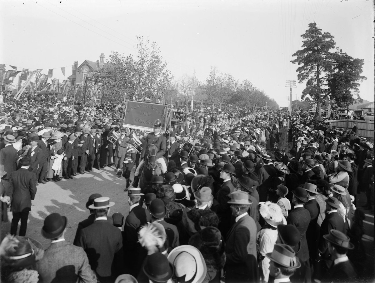 Procession, with police escort, to mark the laying of the foundation stone at Our Lady of Victories church in Camberwell (c. 1920)