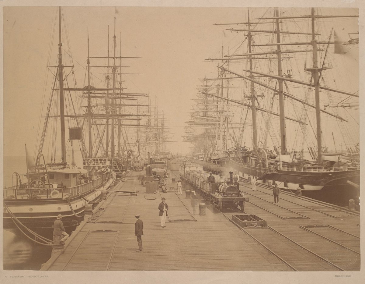 The Melbourne and Hobson's Bay United Railway Company's Pier, Port Melbourne (c. 1885)