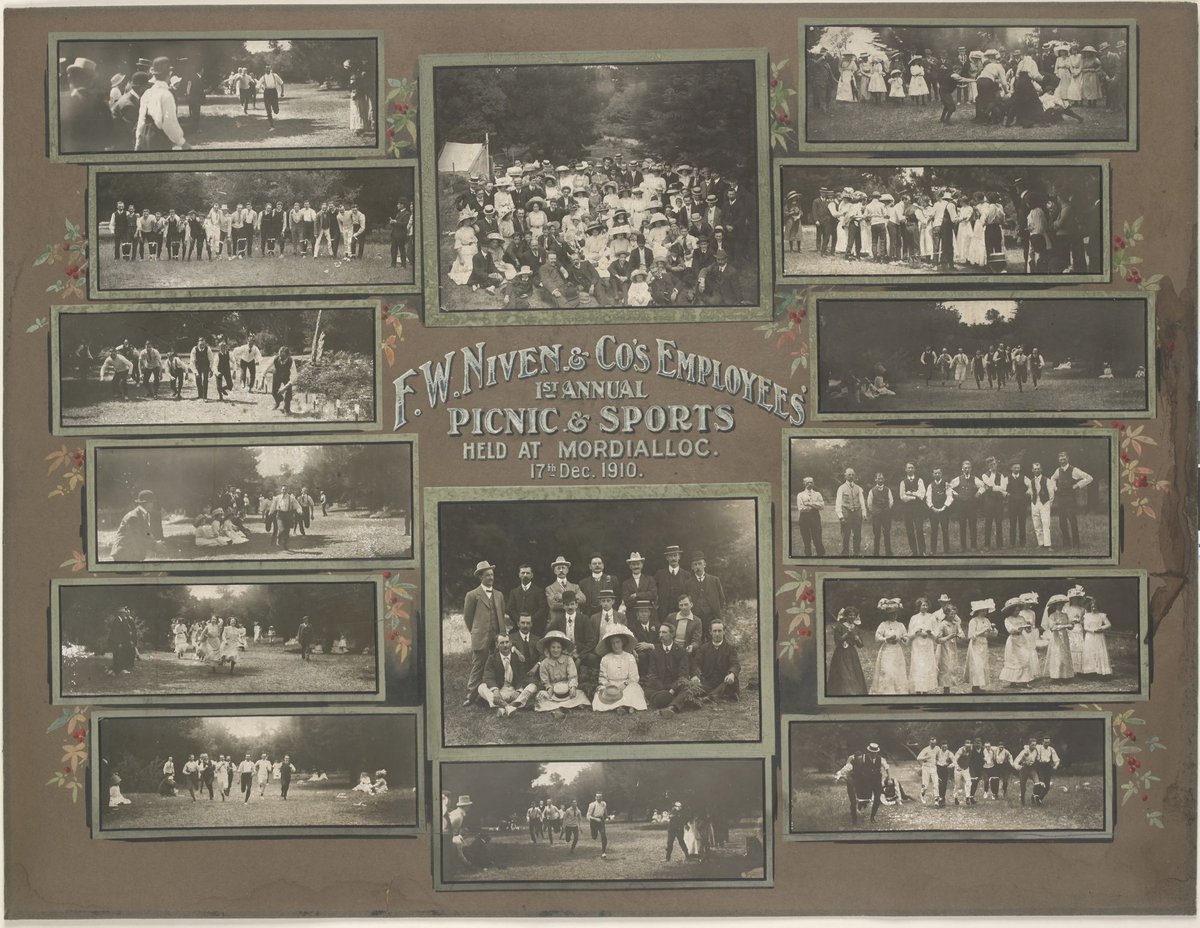 F. W. Niven & Co.'s Employees 1st Annual Picnic and Sports held at Mordialloc 17th December 1910