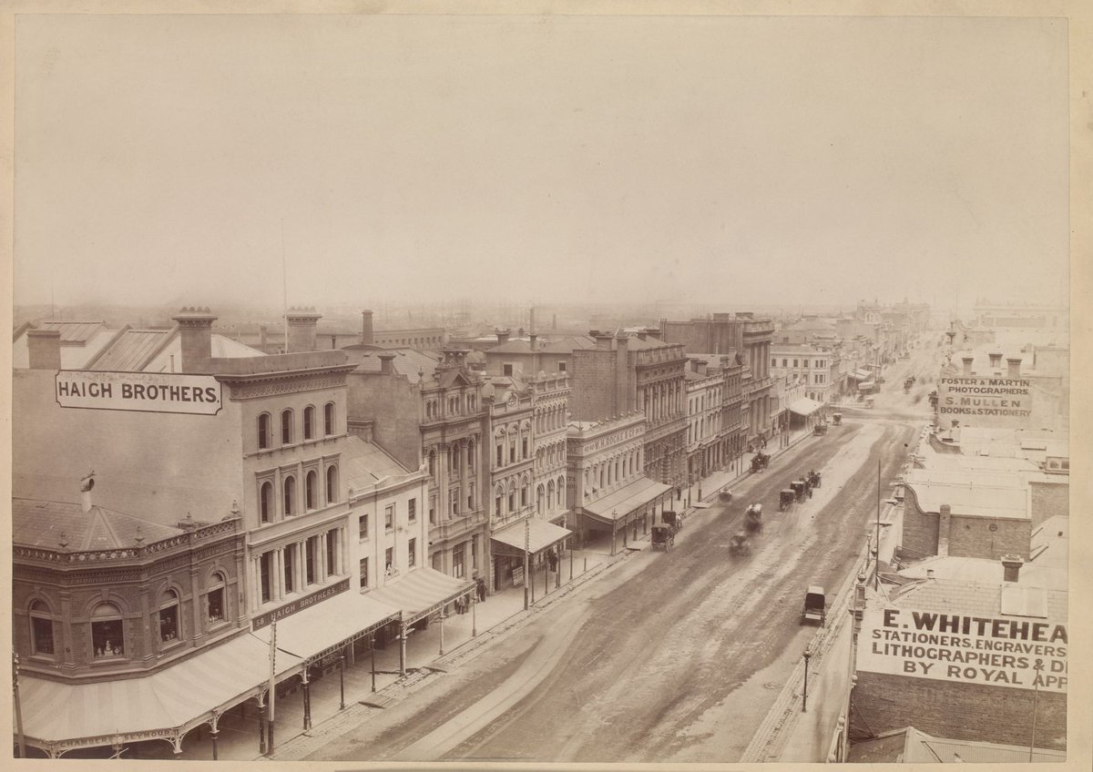 Collins Street from the Town Hall, Melbourne City (c. 1883)