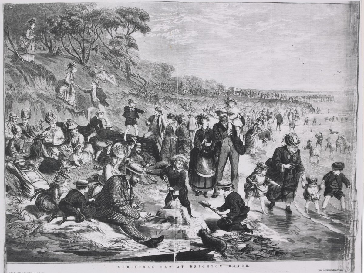 Christmas Day at Brighton Beach (c. 1920)