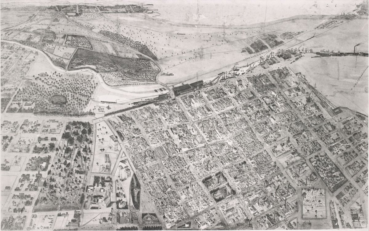 Isometrical plan of Melbourne & suburbs, 1866
