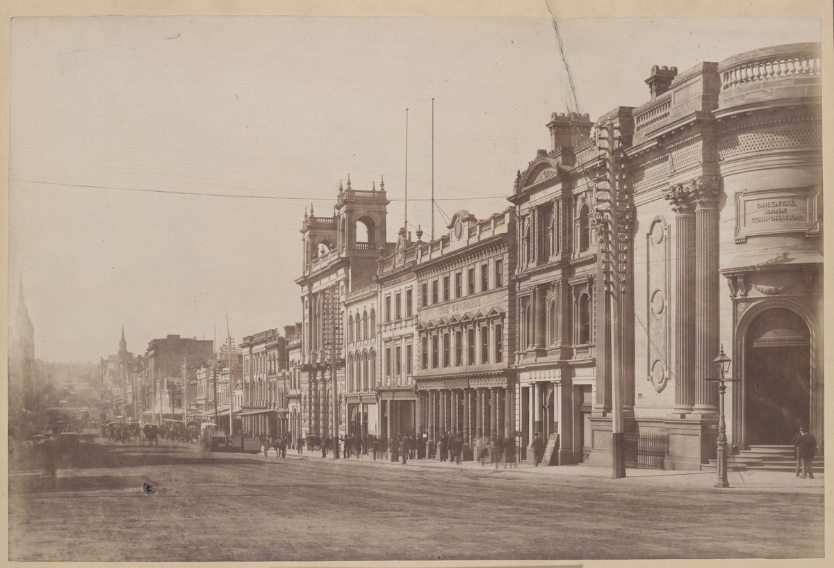 Collins Street looking east from Queen Street, Melbourne City (c. 1883)