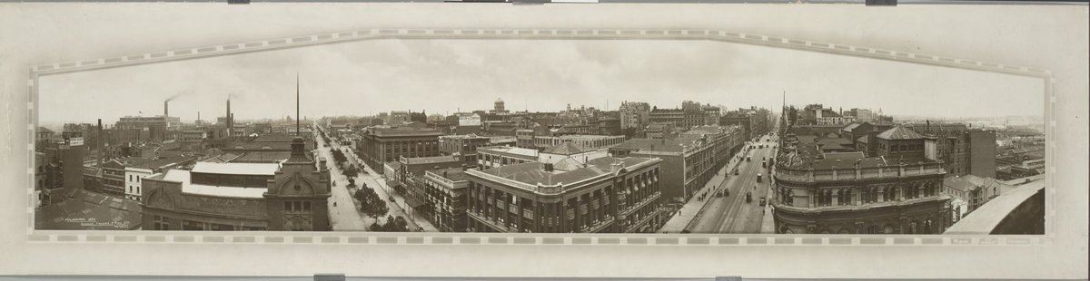 Melbourne 1920, showing Collins and King Streets, Melbourne City
