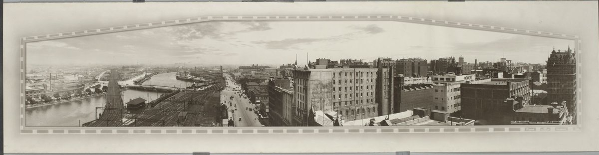 Melbourne 1920, showing Queens Bridge, Melbourne City