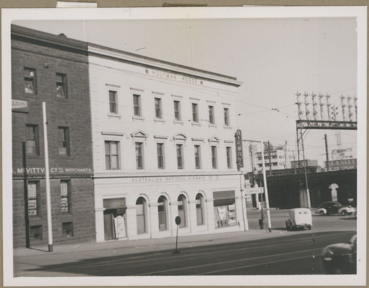 Buildings in Market Street, near corner of Flinders Street, Melbourne, Vic, Melbourne City (1953)