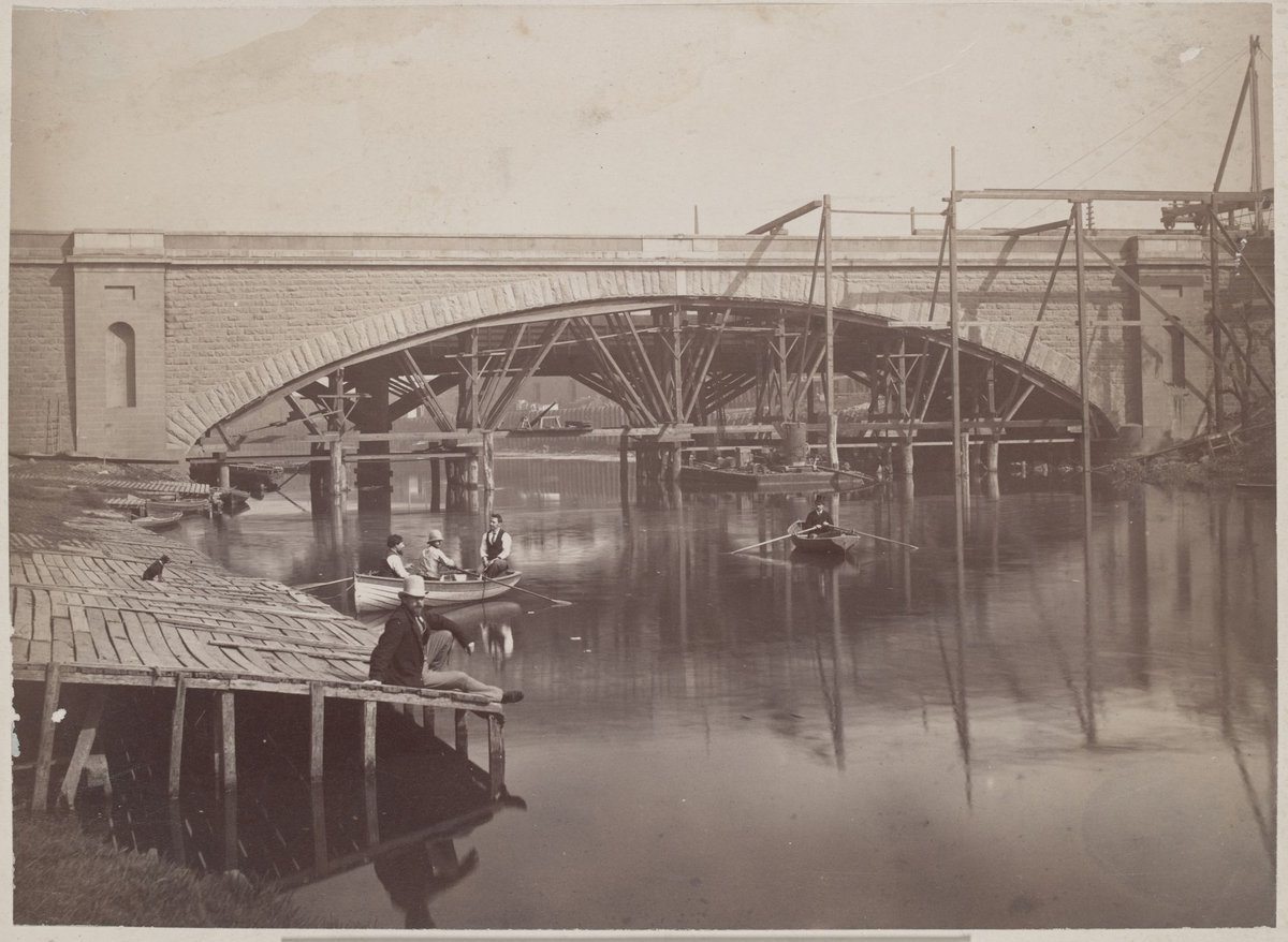 Old Princes Bridge, Melbourne City (c. 1880)