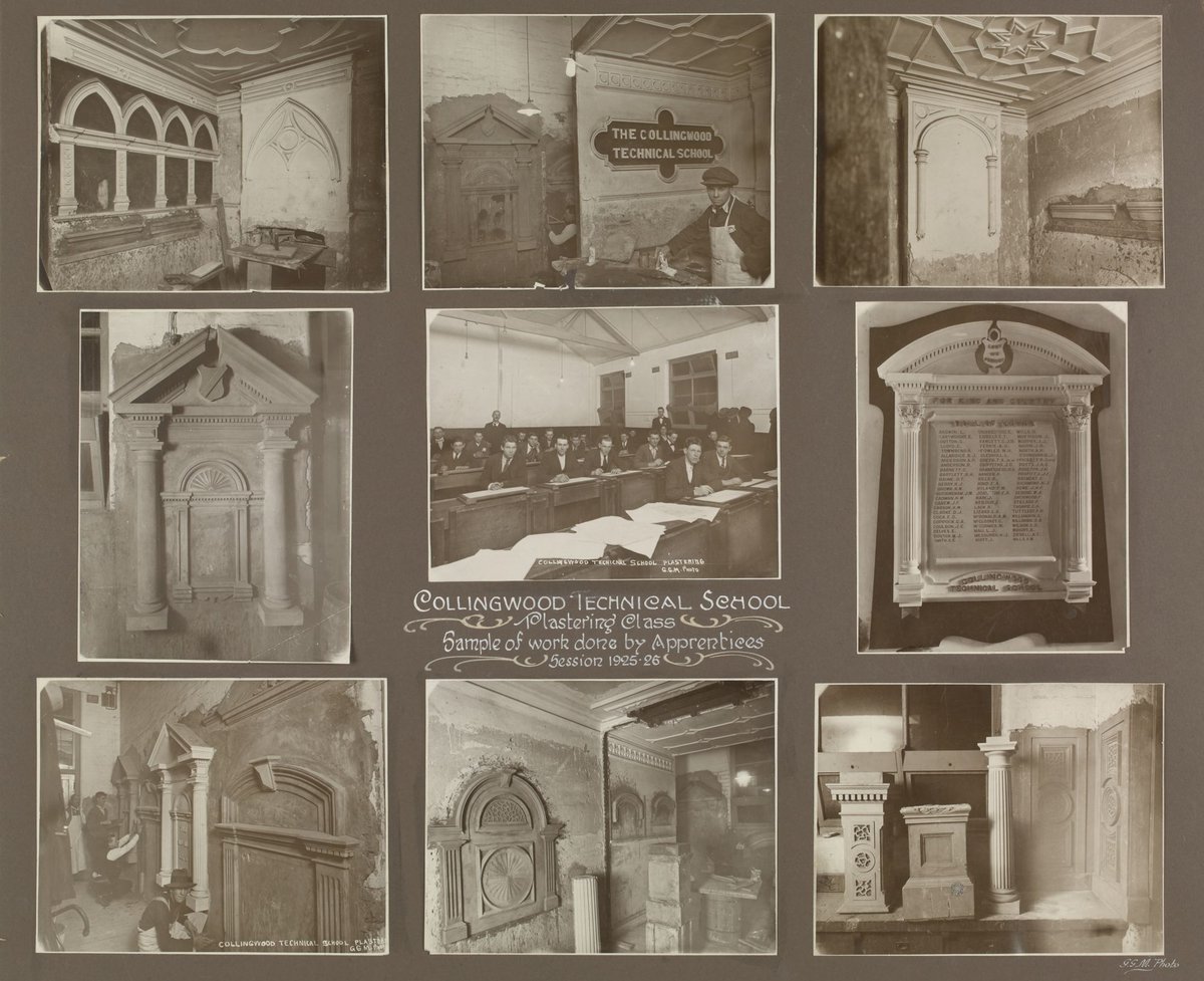 Collingwood Technical School plastering class (1926)