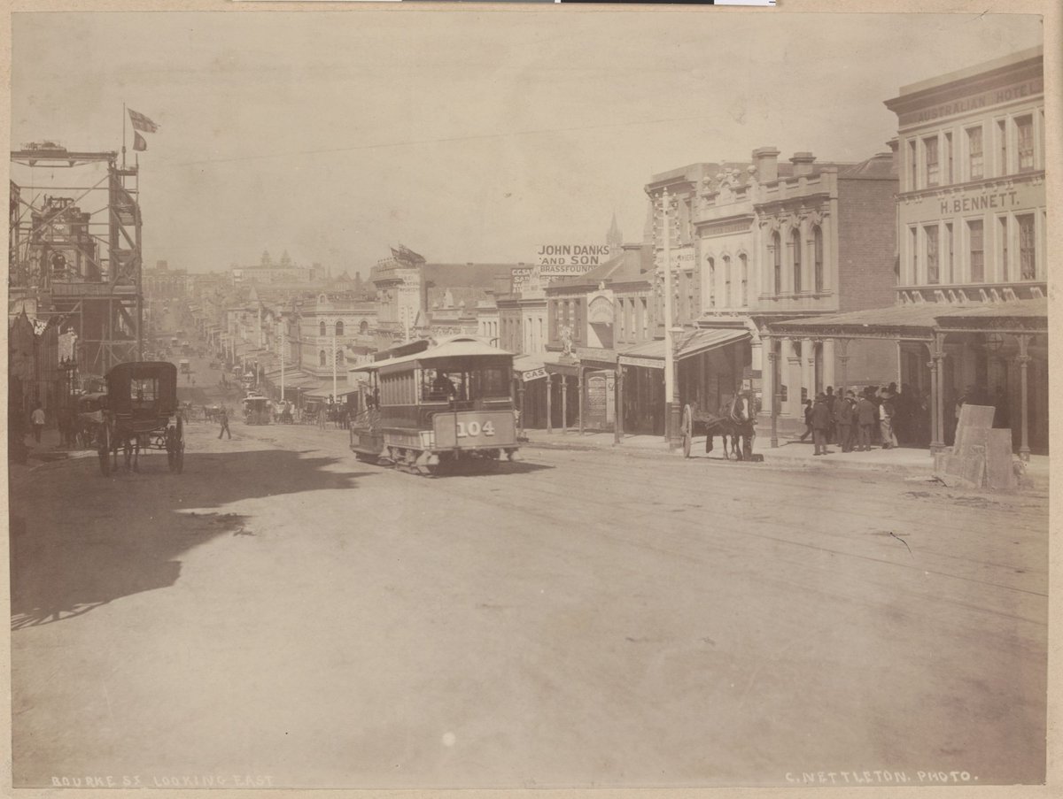 Bourke St. looking east, Melbourne City (c. 1890)