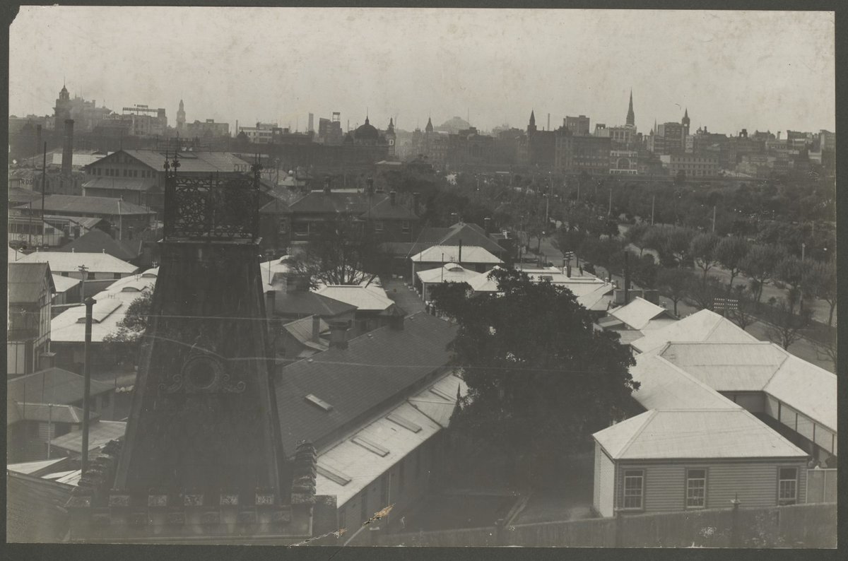 Elevated view across Melbourne, looking north east, Melbourne City (1917)