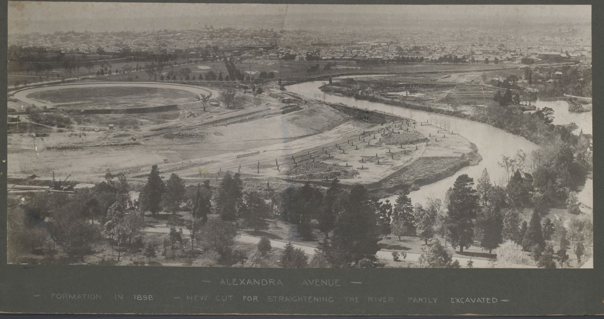 Melbourne - Alexandra Avenue showing new cut for straightening the Yarra River and later the new course of the river, Melbourne City (1898–1917)