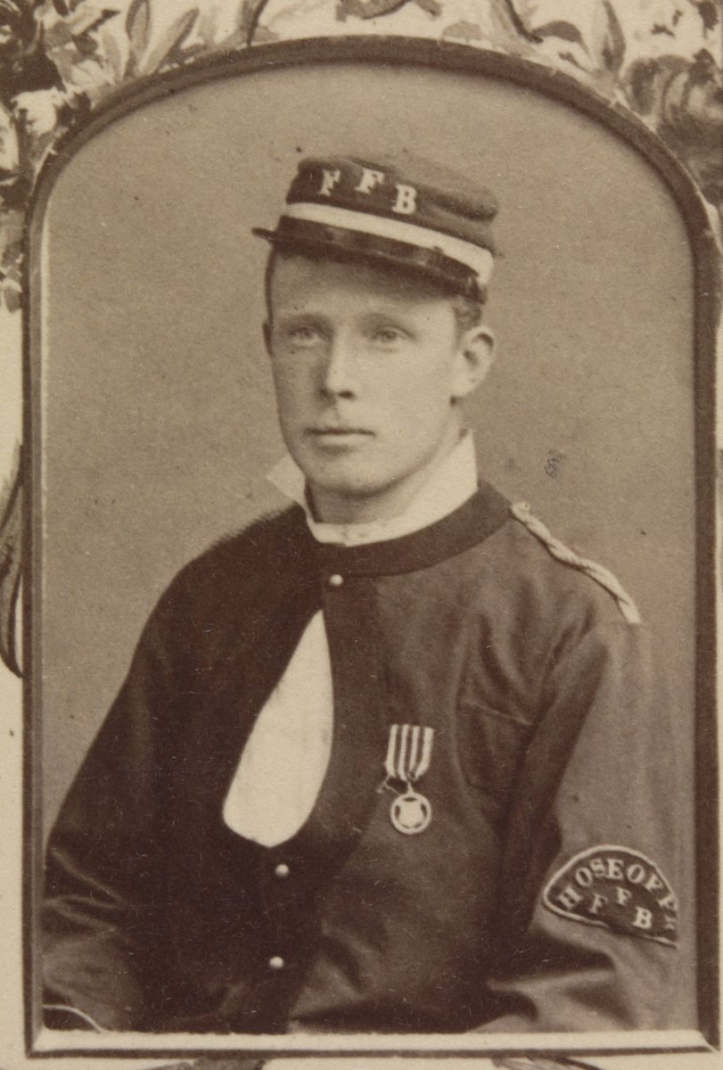 Presented to Captain Hugh Morris by the members of the Footscray Volunteer Fire Brigade (1884)