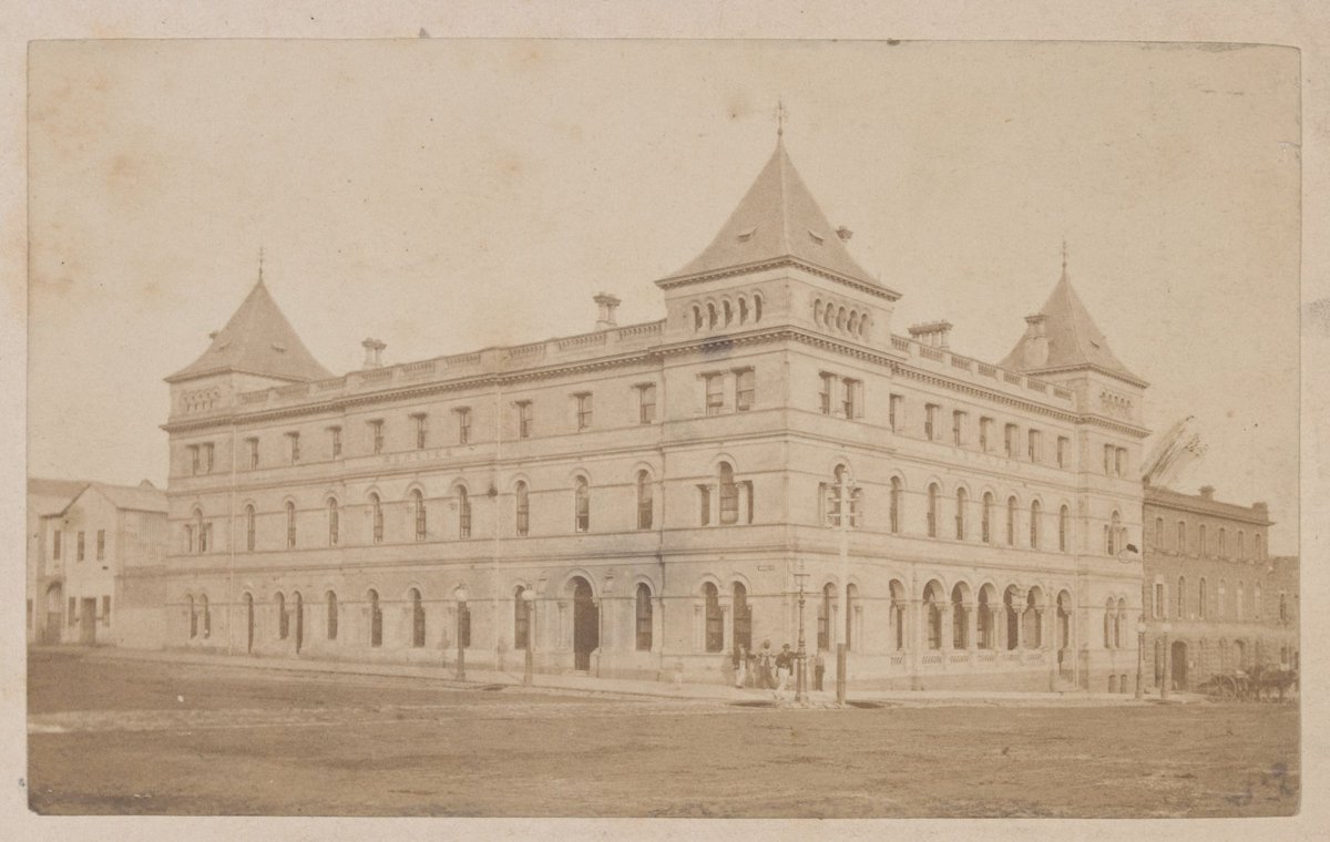 Elevated views of Melbourne buildings, Melbourne City (c. 1870)
