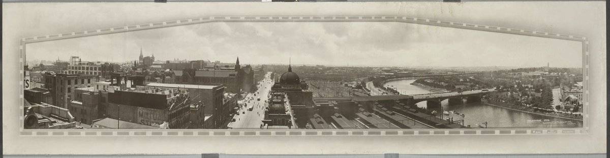Melbourne 1920, Flinders Street and Princes Bridge, Melbourne City