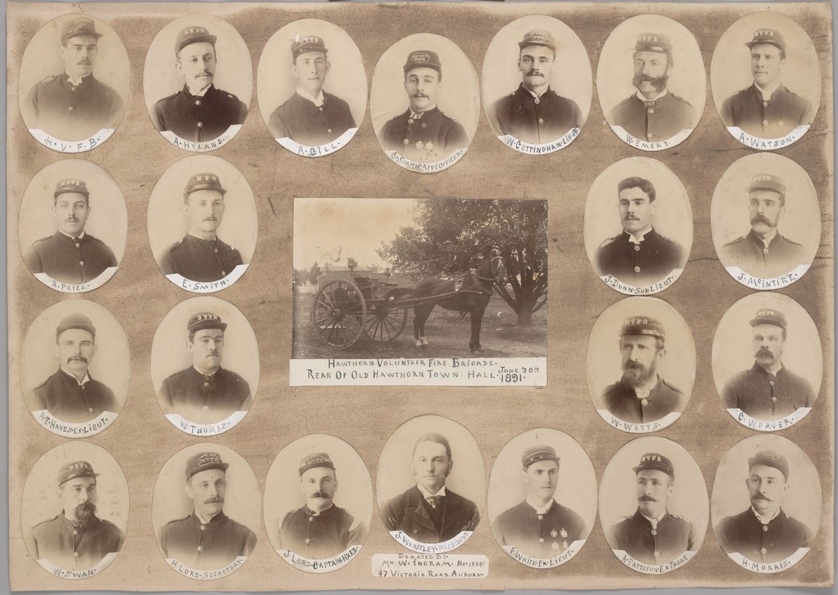 Hawthorn Volunteer Fire Brigade, rear of Hawthorn Town Hall, June 30th 1891
