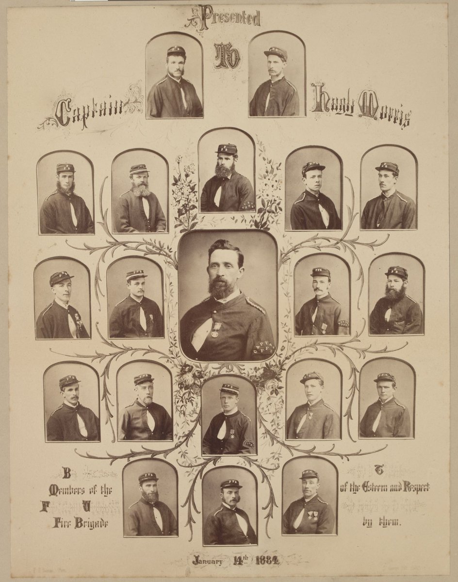 Presented to Captain Hugh Morris by the members of the Footscray Volunteer Fire Brigade (1884)