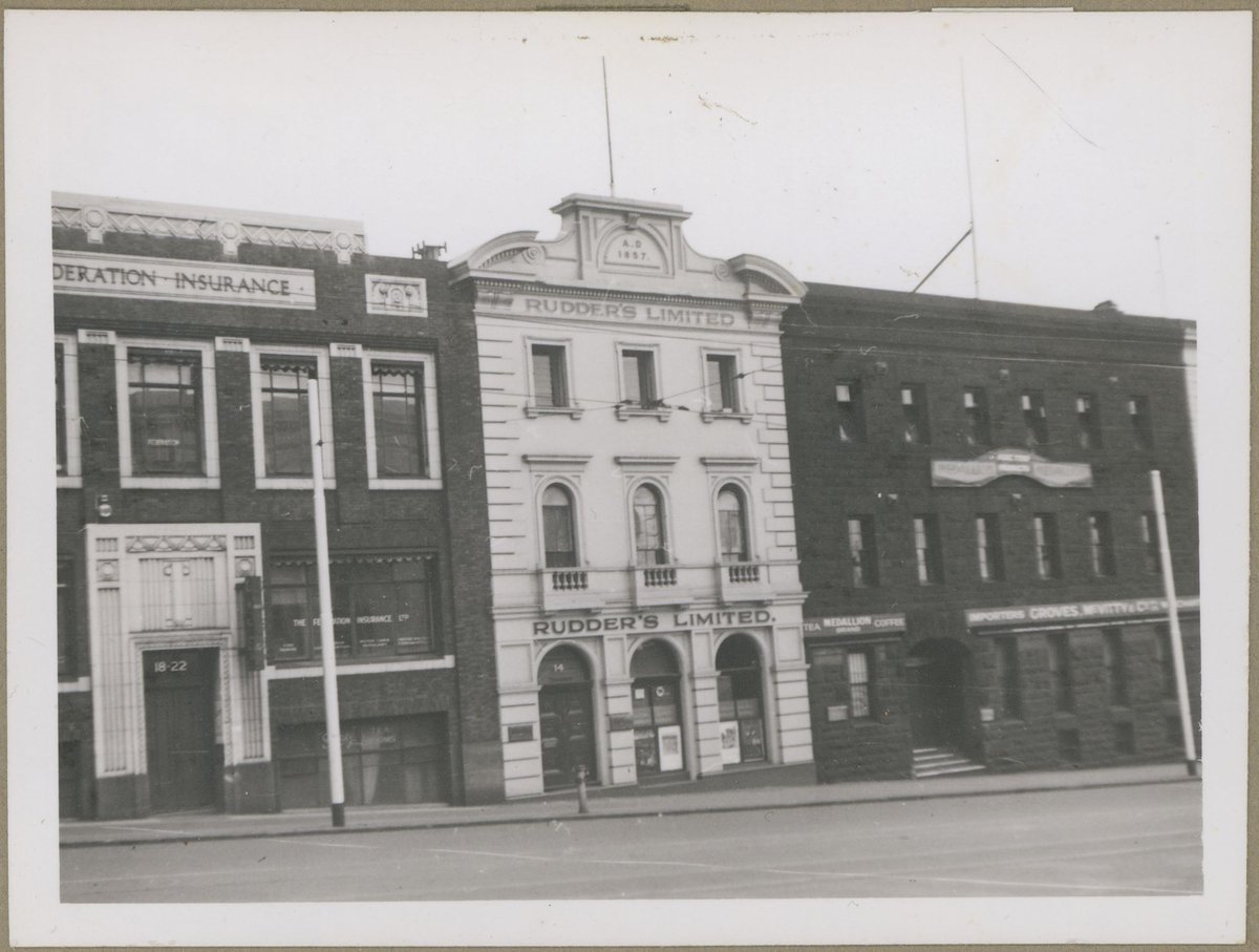 Buildings in Market Street, near corner of Flinders Street, Melbourne, Vic, Melbourne City (1953)