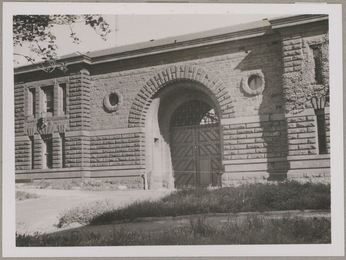 Old Melbourne Gaol - main entrance, Melbourne City (1949)