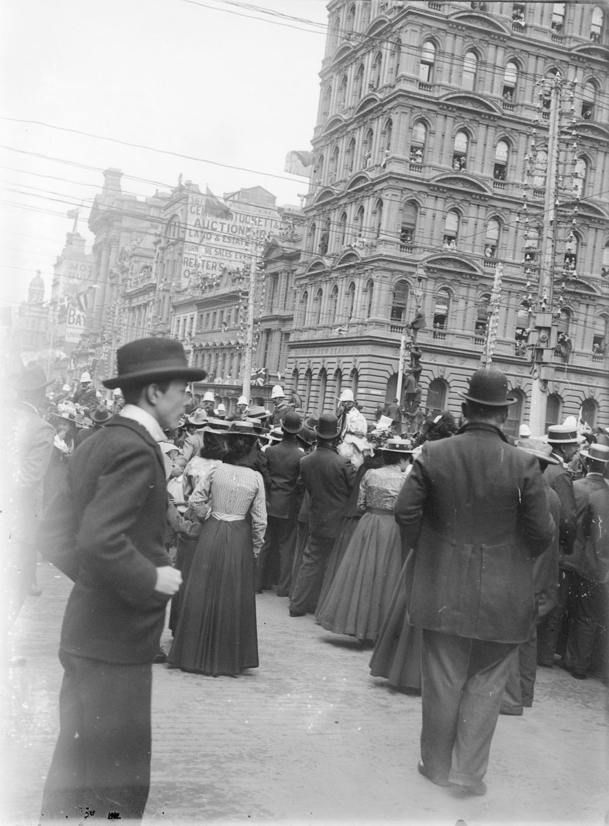 Collins Street 1900, possibly during the Relief of Mafeking celebration, Melbourne City (c. 1900)