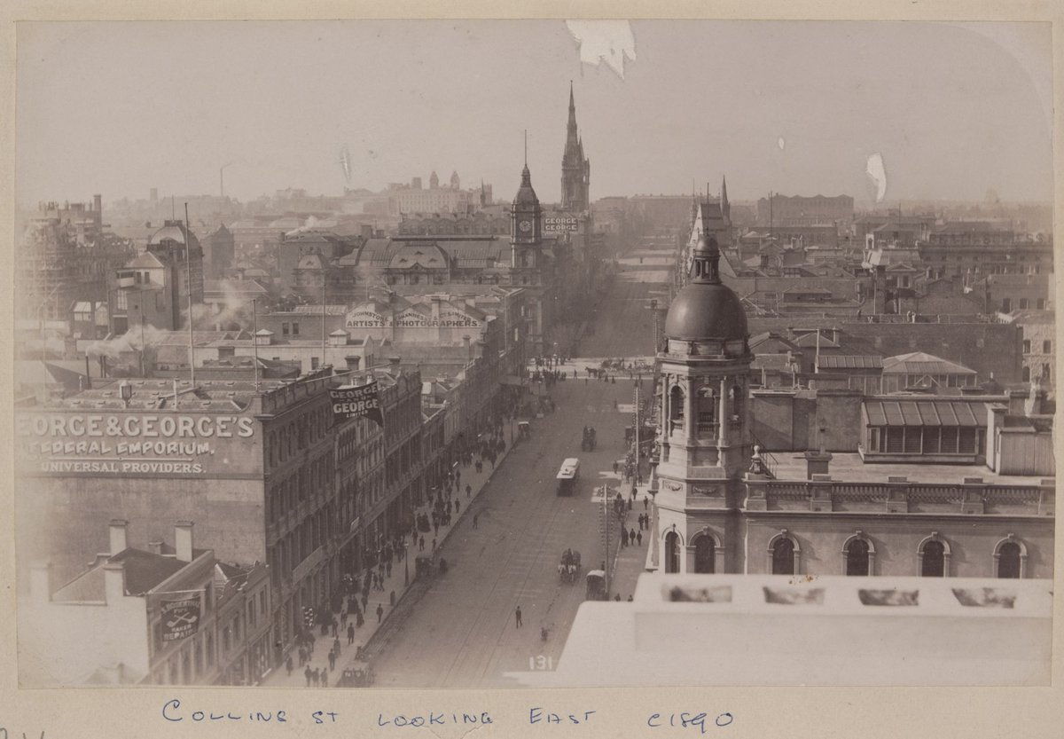 Collins Street looking east, Melbourne City (c. 1890)