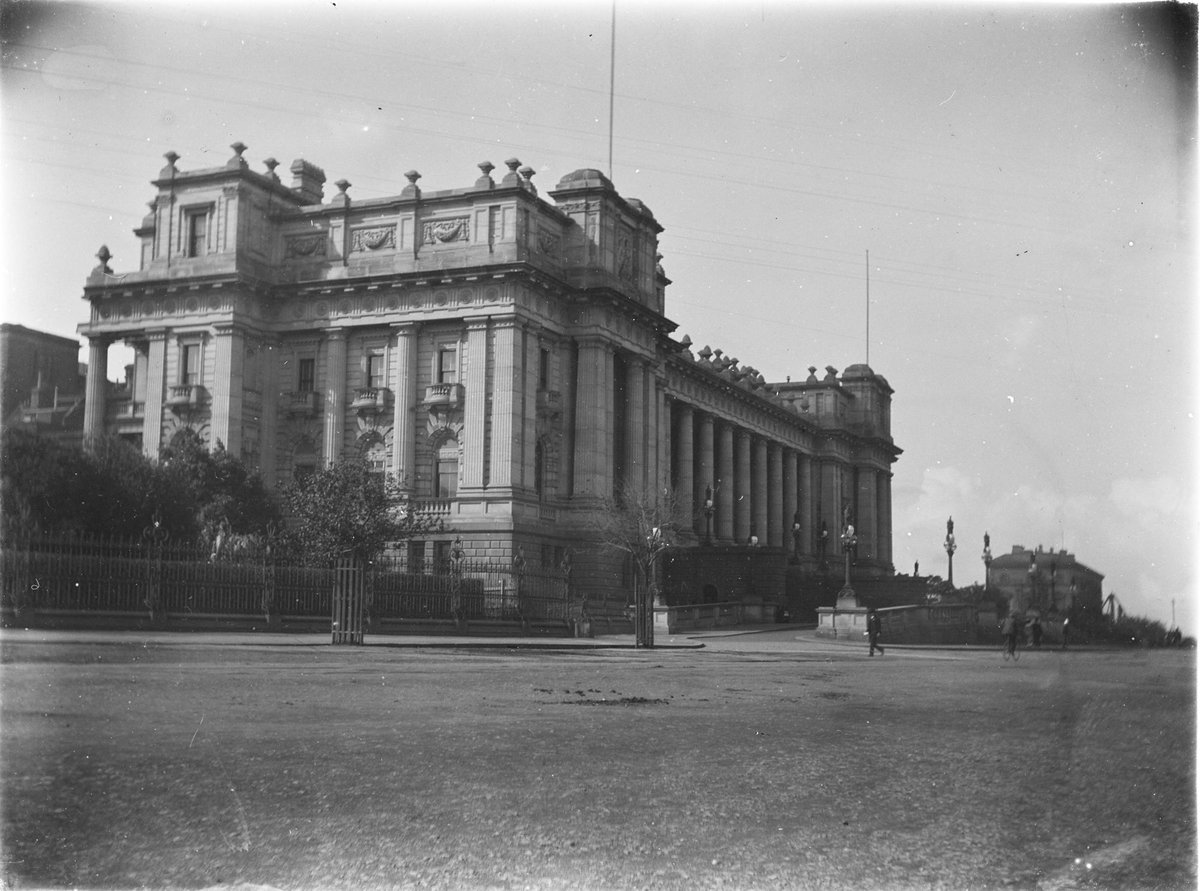 Parliament House and Spring Street, East Melbourne (c. 1910)