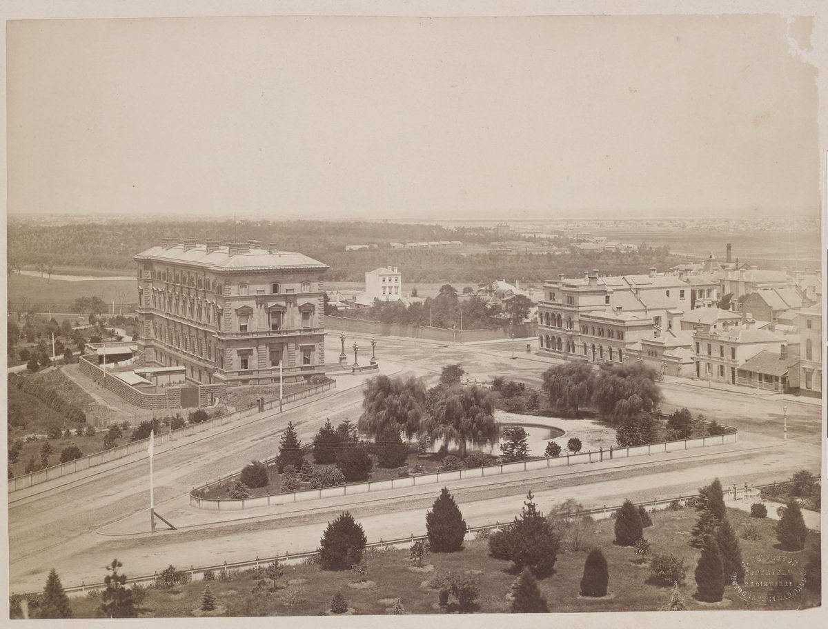 Elevated views of Melbourne buildings, Melbourne City (c. 1870)