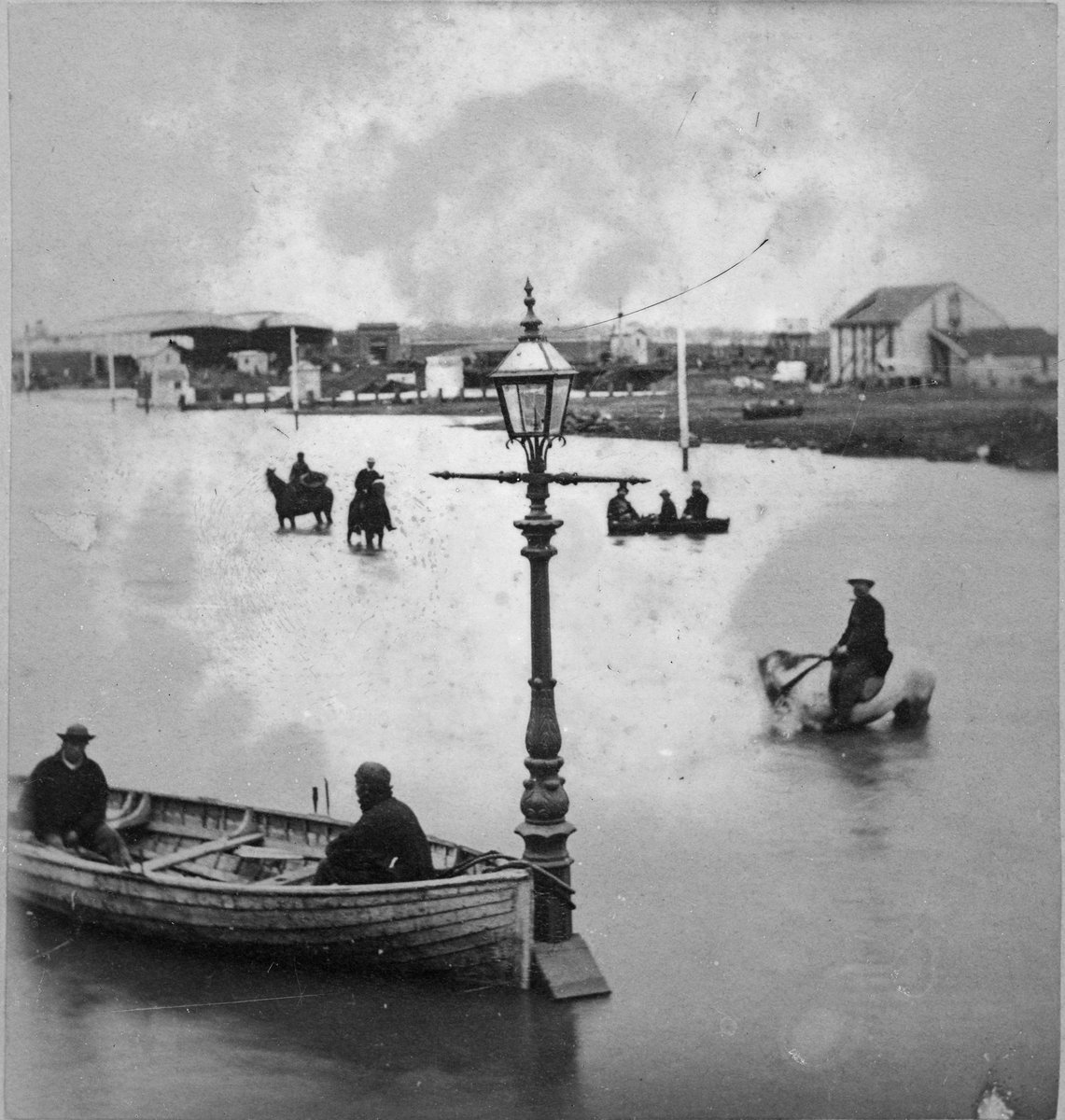 Railway Station Flinders St. Melbourne - Flood, 16Th Dec. 1863, Melbourne City