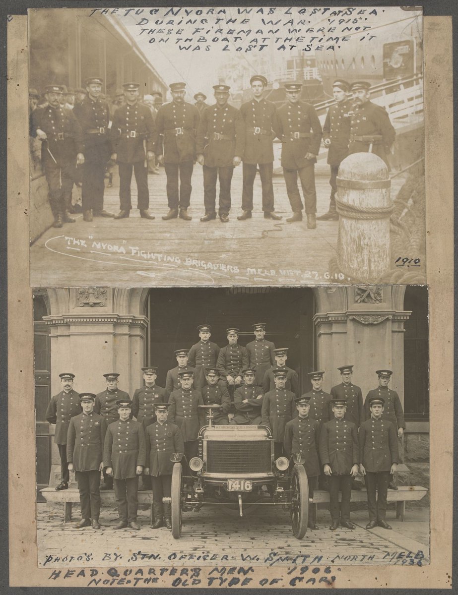 Fire fighters in Melbourne, 1910 and 1936, North Melbourne