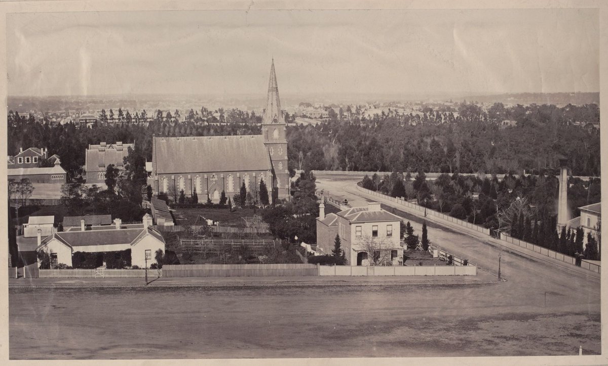 Chalmers Church, Government Printing Office and Fitzroy Gardens, East Melbourne (c. 1870)