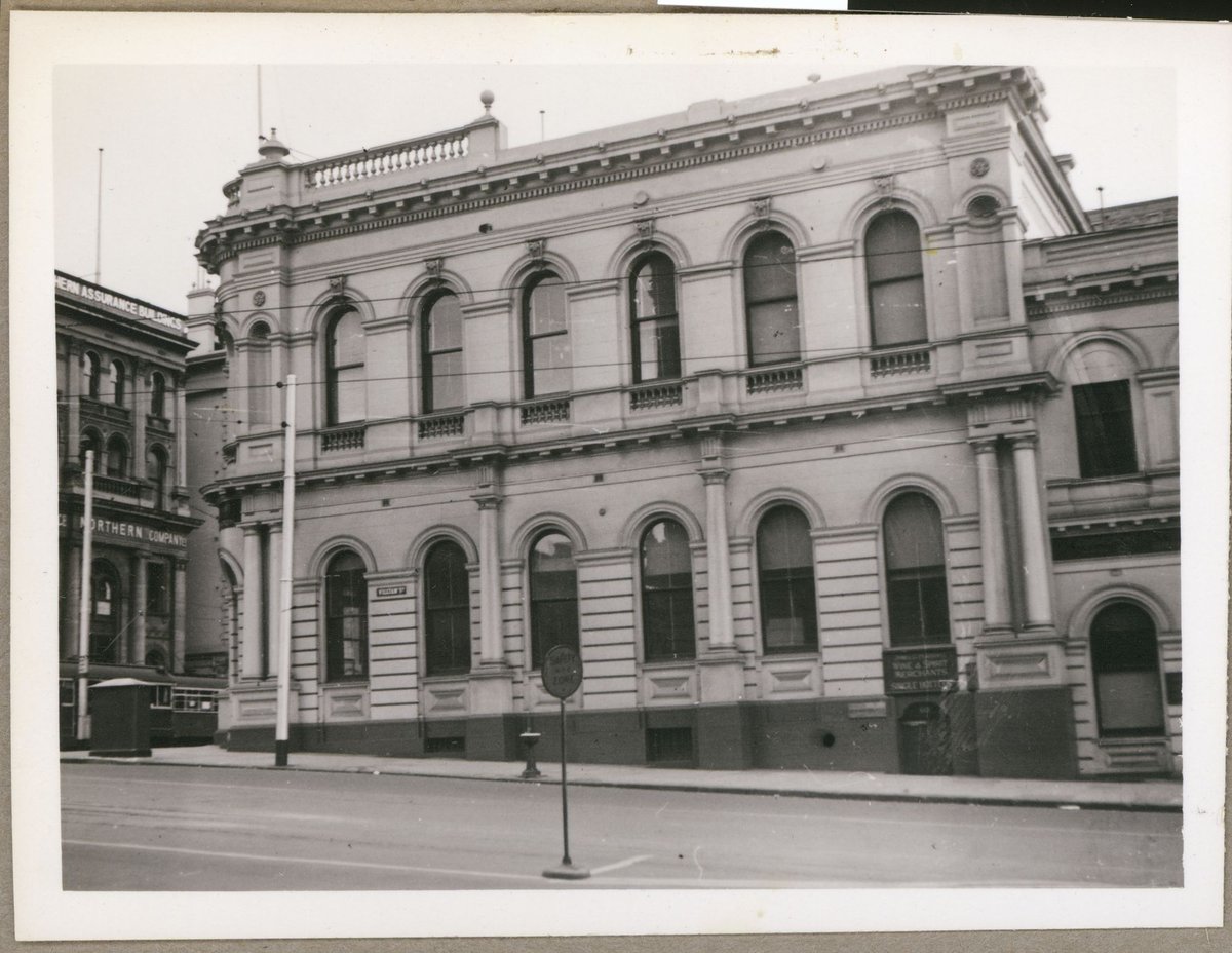 Western Market buildings, cnr of Flinders Lane and William Street Melbourne, Vic, Melbourne City (1949)