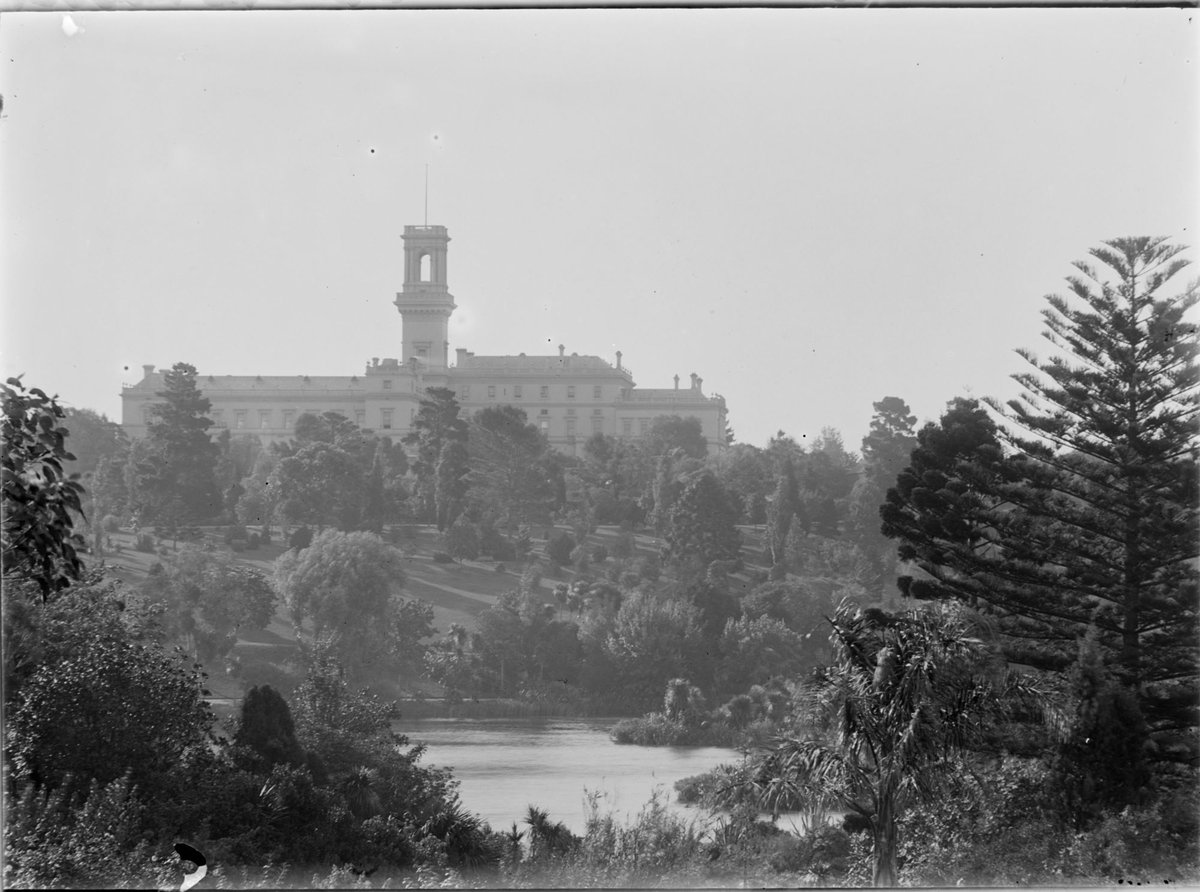 Government House, Melbourne, from the Botanical Gardens, Melbourne City (c. 1900)