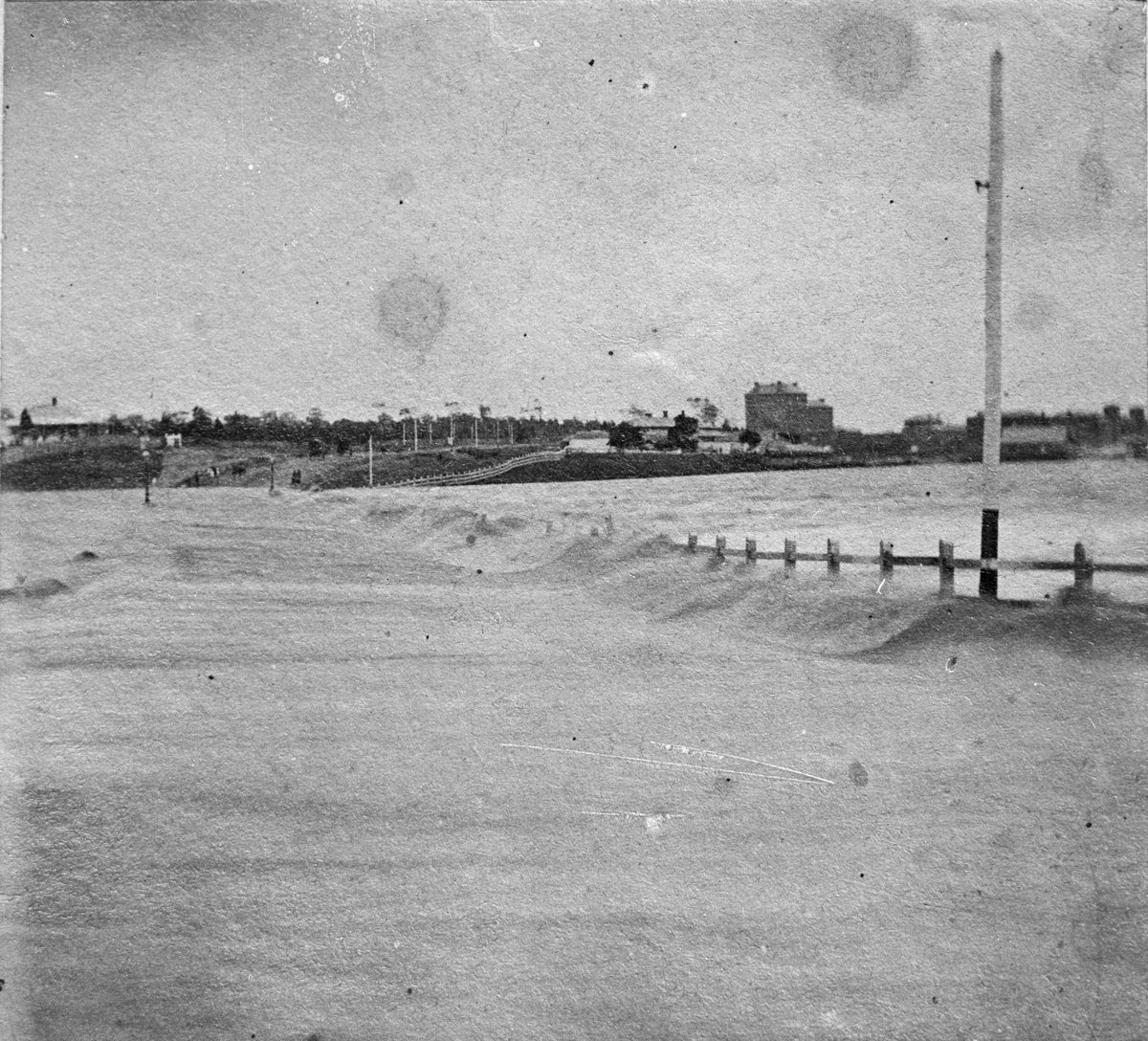 St. Kilda Road Melbourne, Flood 16Th December 1863. From Princes Bridge, Melbourne City