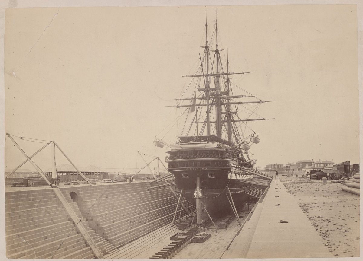 "Nelson" in Alfred Graving Dock, Williamstown (1874)