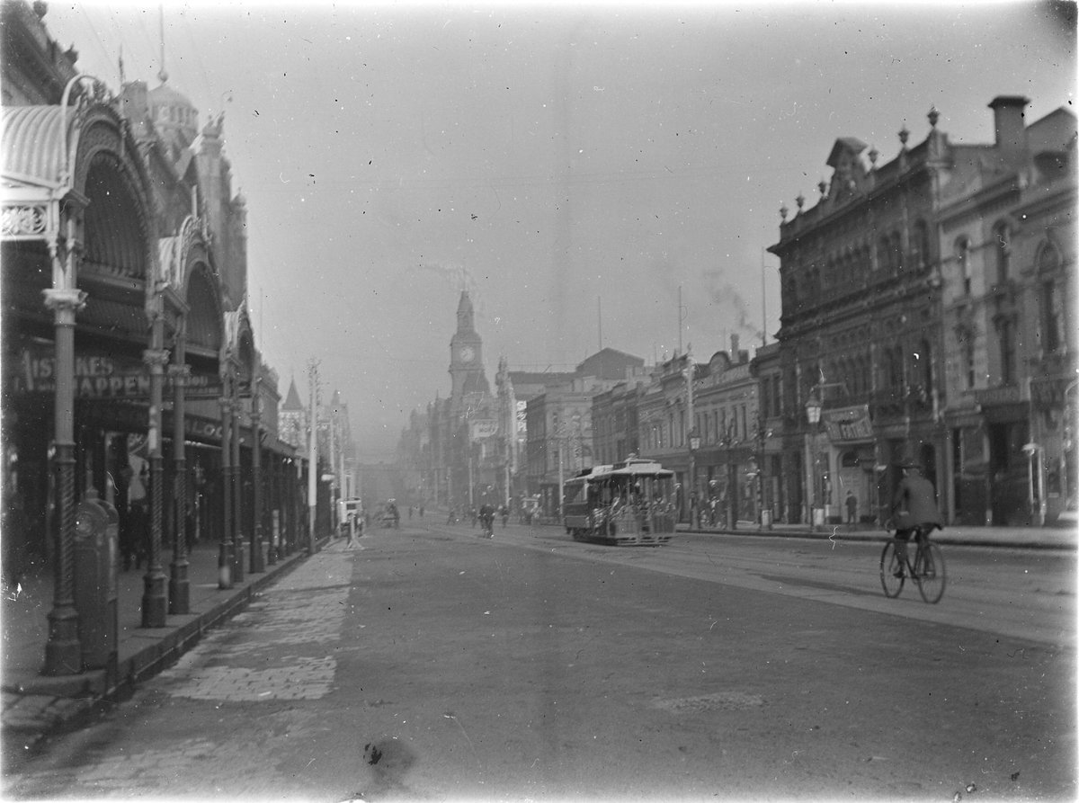 Bourke Street showing the Bijou Theatre, Melbourne City (c. 1910)