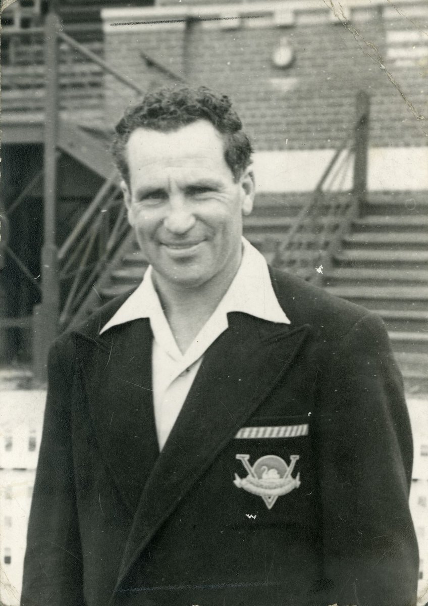 "Herbie Matthews, wearing blazer with South Melbourne monogram" (1950–54)