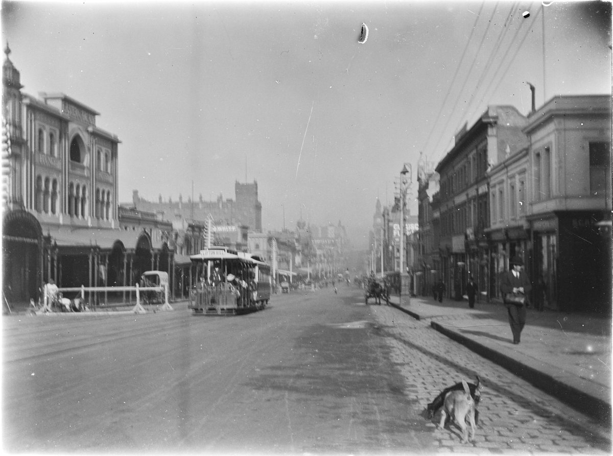Bourke Street showing the Bijou Theatre, Melbourne City (c. 1910)