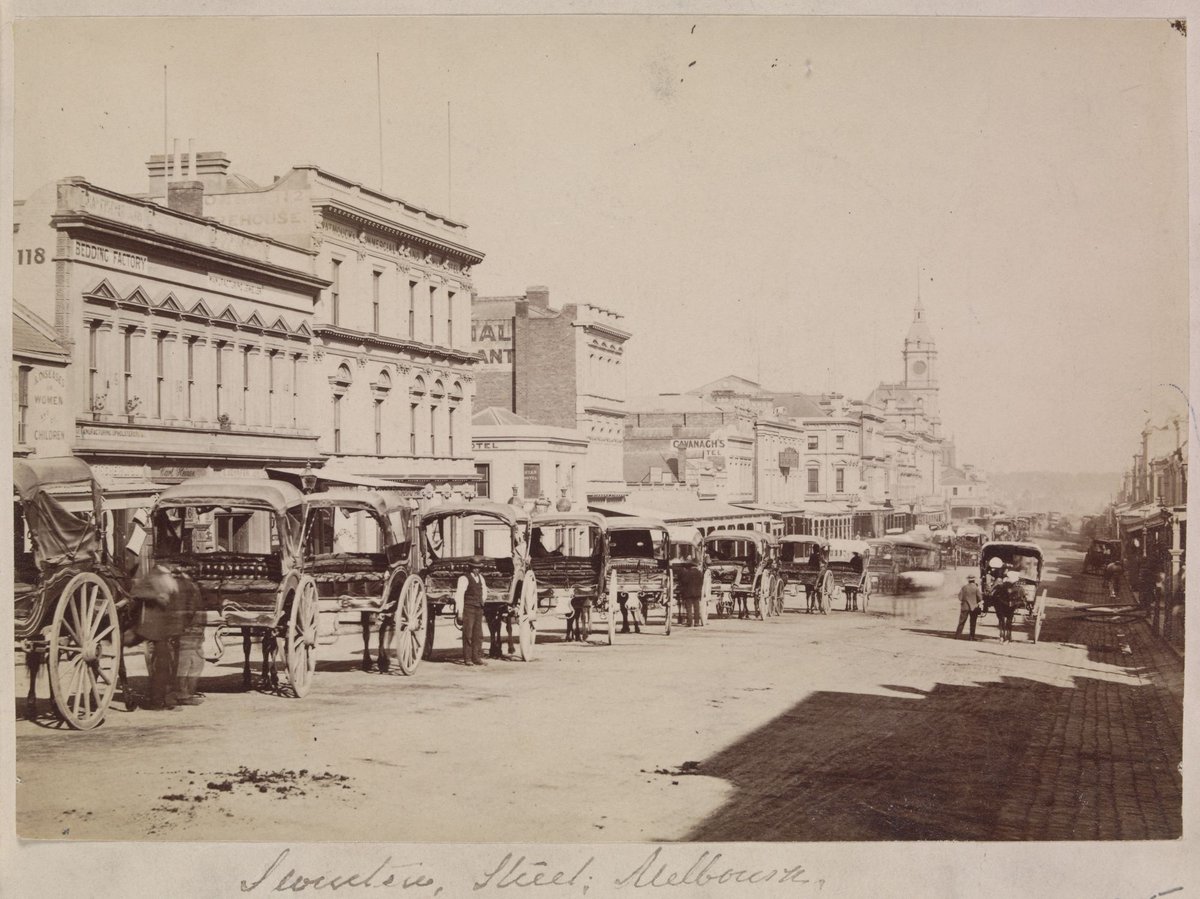 Swanston Street, Melbourne, Melbourne City (c. 1875)