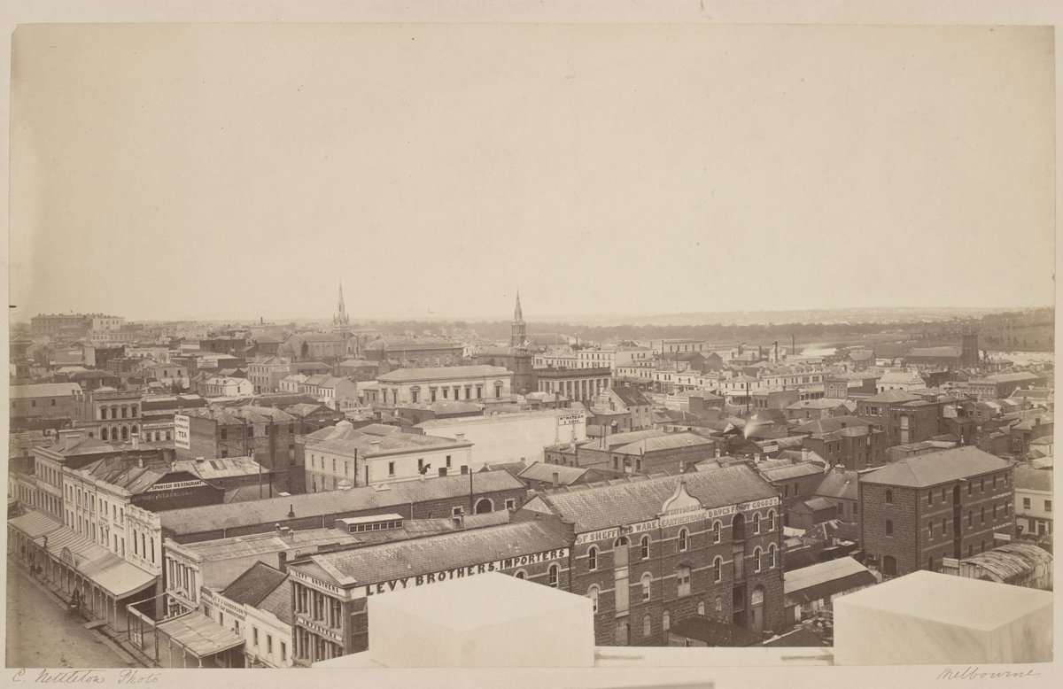 Melbourne from Post Office building, Bourke Street, Melbourne City (1867–70)