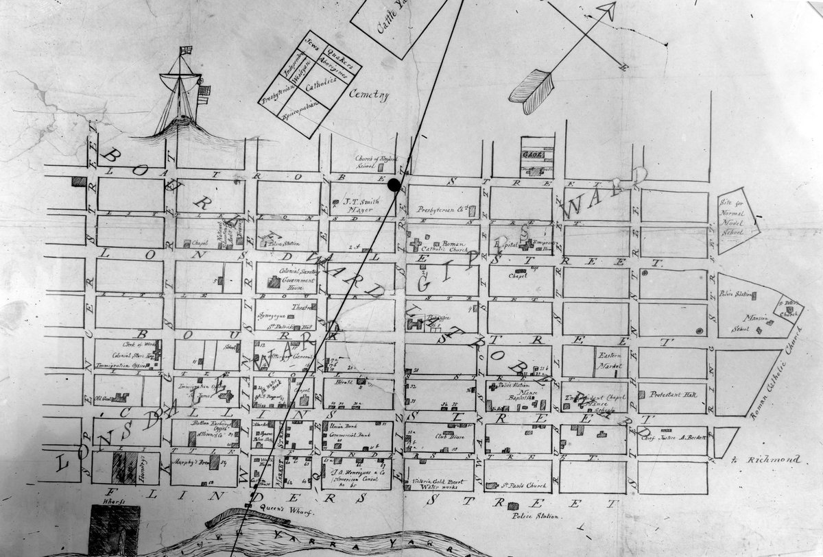 Map of Melbourne's central business district ca. 1860?