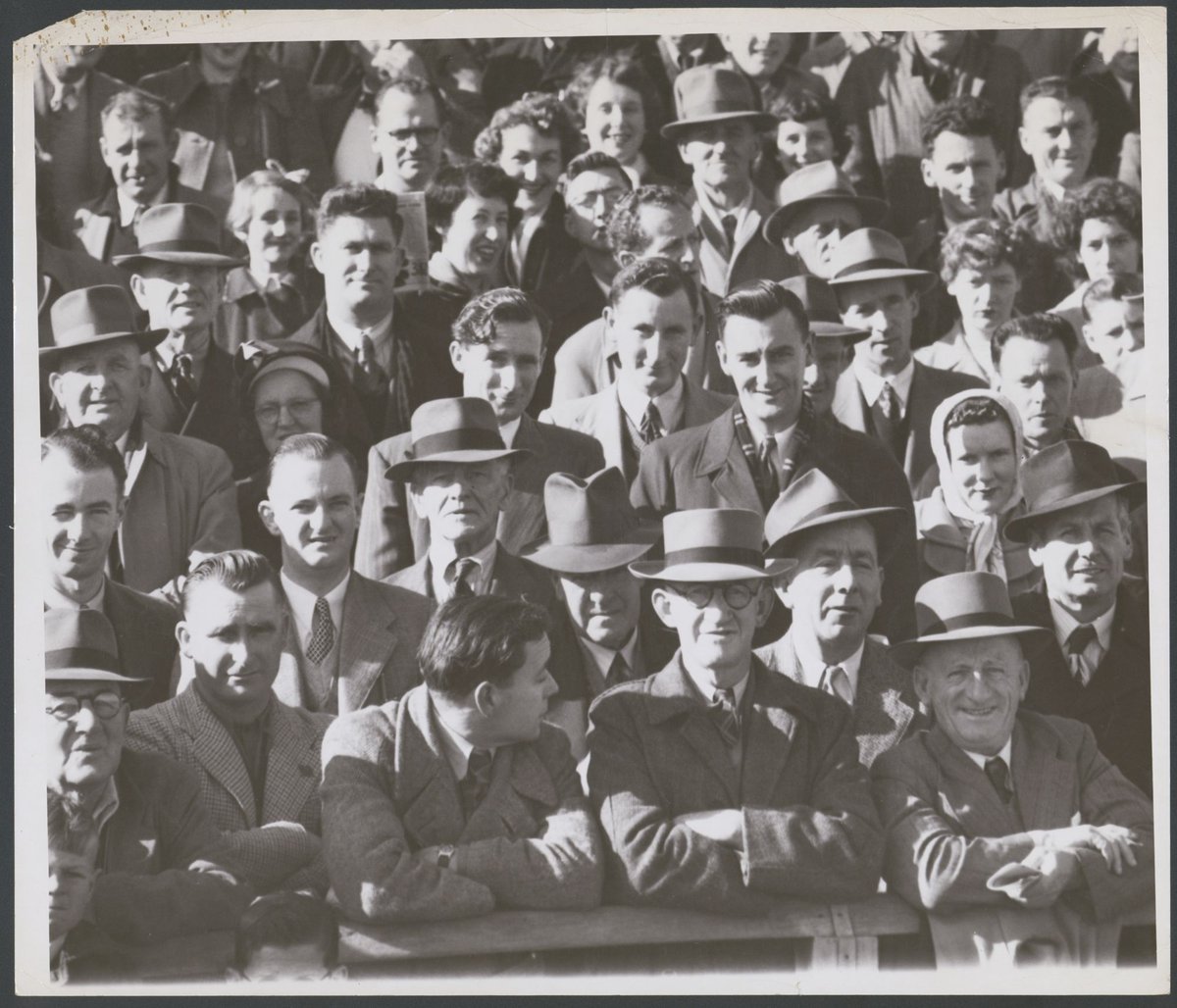 Crowds at Sth [South] Melbourne versus Carlton at Sth Melb... [Melbourne] (c. 1952)