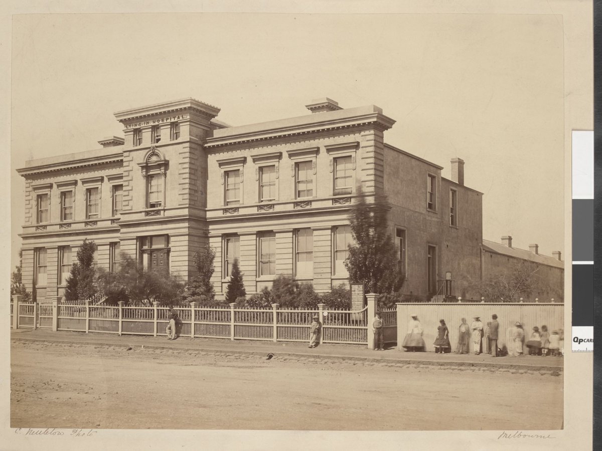 Lying-in Hospital, corner Cardigan and Grattan Streets, Carlton (c. 1868)
