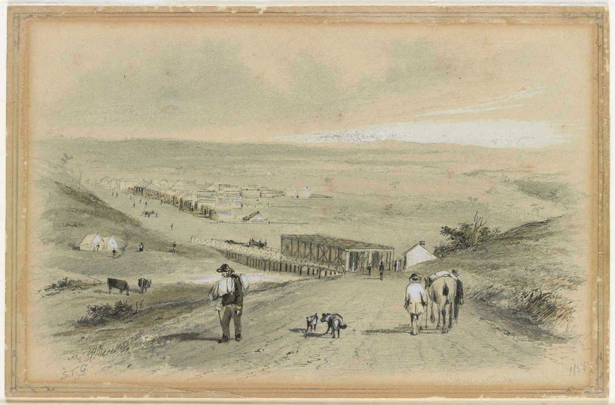 Township of Keilor from South side of Bridge (1855)